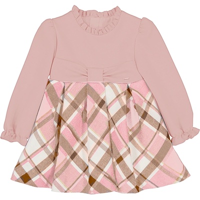 Mayoral Комбинирана рокля в розово за бебе момиче Майорал