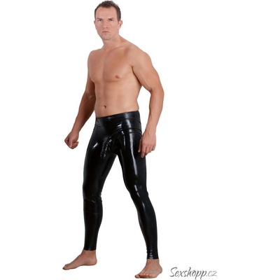 Latexové legíny pro muže s kapsou na penis
