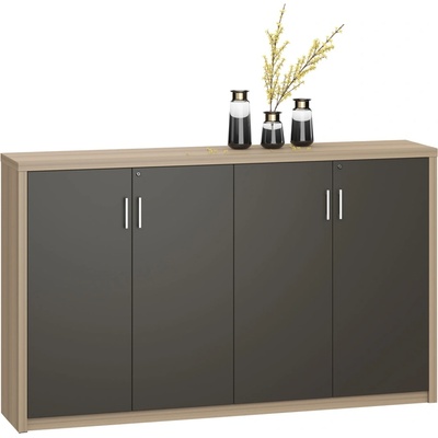 RFG Шкаф Milano RFG, 2000 х 400 х 1200 mm, светъл дъб и сиво