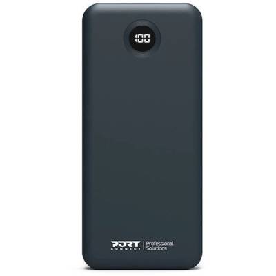 PORT Designs 10000mAh Power Bank с USB-C кабел, LCD дисплей, черен (907006)