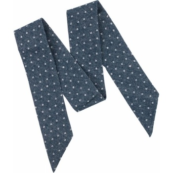 Bubibubi modrá flanelová dámska mašľa s bodkami