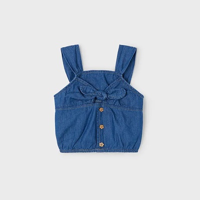 MAYORAL Къс топ в изпран деним нюанс за мини момиче Майорал