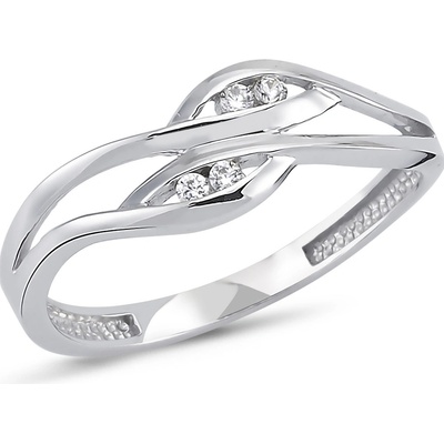 Lillian Vassago Elegantní prsten se zirkony, bílé zlato LLV66 GR090W