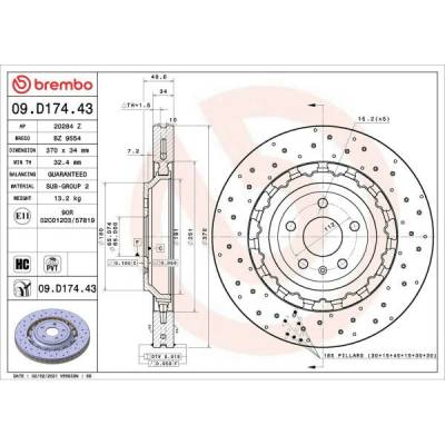 Brzdový kotúč BREMBO PRIME LINE - Dual Cast 09.D174.43