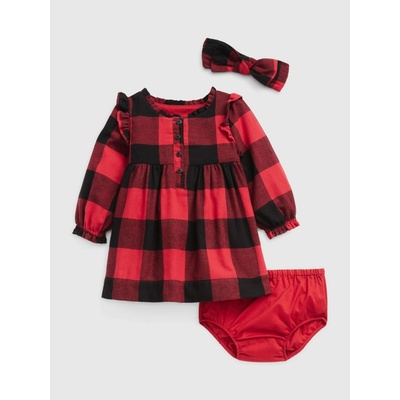 GAP Baby kockované šaty set Červená