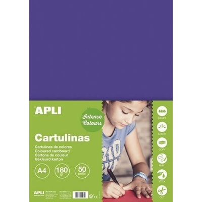 Apli Apli, barevný papír, čtvrtka A4, 170g/m, 50 listů Barva: Nachová