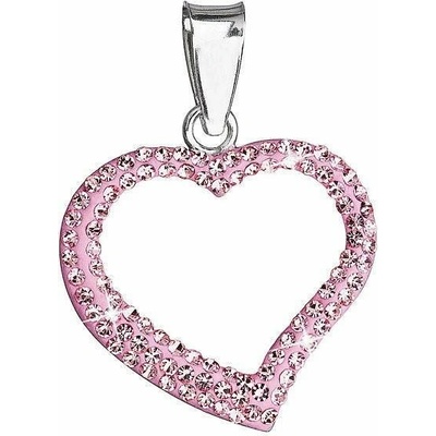 Rose prívesok srdce zdobený krištáľmi Swarovski 34093.3