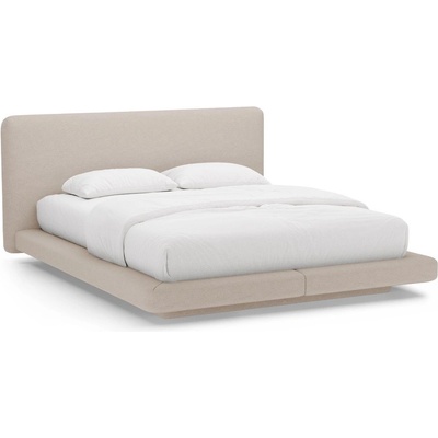 Micadoni Светлокафяво тапицирано двойно легло 180x200 cm Linea - Micadoni (MIC_B180_138_F1_LINEA2)
