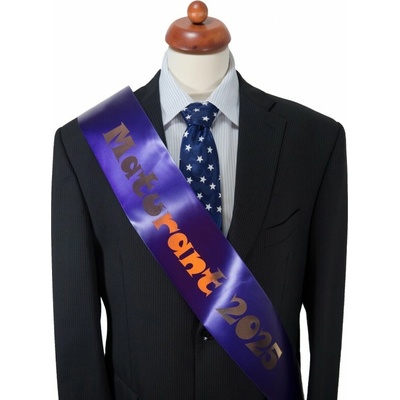 Maturitní šerpa purpurová saténová