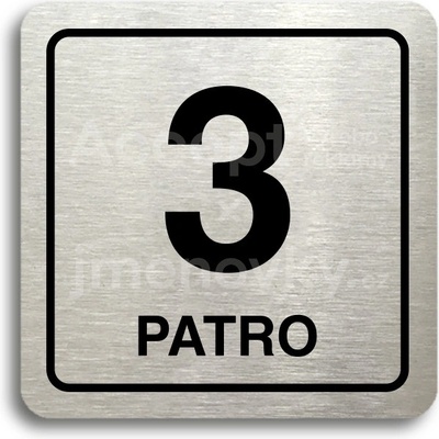 ACCEPT Piktogram 3 patro - stříbrná tabulka - černý tisk