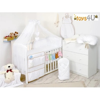 Image 1 of Бебешки спален комплект с апликация сърце 9 елемента 135 х 100 см бяло 2354-weiss