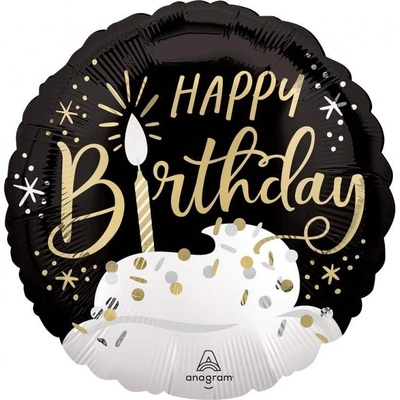 Anagram Фолиев Балон Happy Birthday - Черно и Златно (4695101)