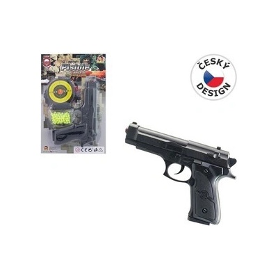 MaDe Pistolka na kartě s náhradními kuličkami 18 cm