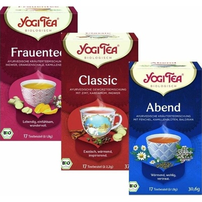 Yogi Tea SET Women’s Tea, Bedtime Tea a Classic Tea ajurvédské bylinné čaje 3 ks 17 x 1,8 g