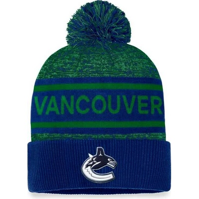 VAN 23 Authentic Pro Rink Heathered Cuffed Pom Knit Vancouver Canucks