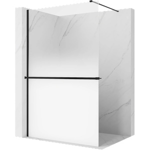 Mexen Kioto+ душ стена с рафт Walk-in 80 x 200 cm, бяла омбре 8 мм, черна - 800-080-121-70-86 (800-080-121-70-86)