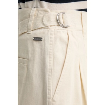 Barbour Памучен къс панталон Barbour Cecile в бежово с изчистен дизайн с висока талия LST0019CR31 (LST0019CR31)