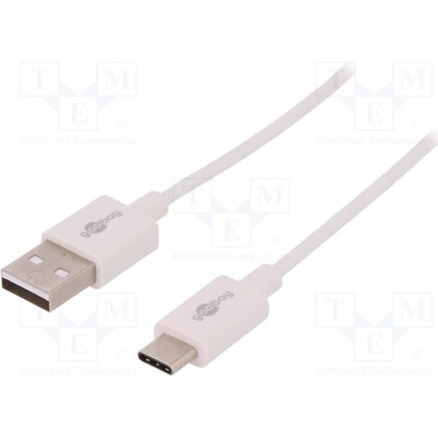 Goobay 45563 USB 2.0, USB 3.1, USB A vidlice, USB C vidlice, 1m, bílý