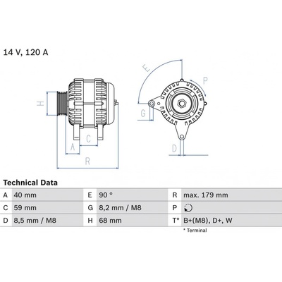 Alternátor BOSCH 0 986 040 360