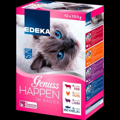 EDEKA pro kočky v omáčce 12 ks, 1200 g