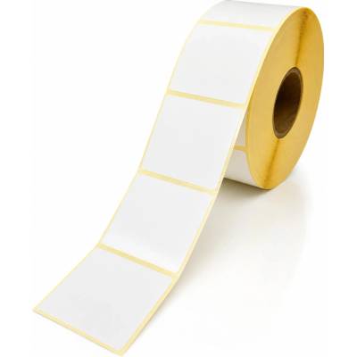 Termo Etiketa 60 mm x 60 mm, Thermo top, Biela, Dutinka 40 mm, 2000 ks/kotúč, Permanentné lepidlo, Priemer kotúča