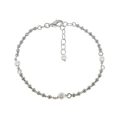 INFINITYSILVER Stříbrný náramek tři perly kuličkový 21107517+