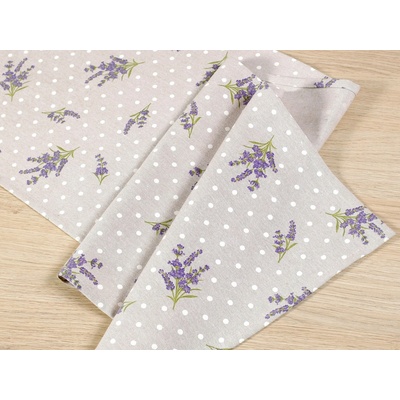Dreamy Linens Prostieranie behúň bavlnený Levanduľa s bodkami 35 x 180 cm