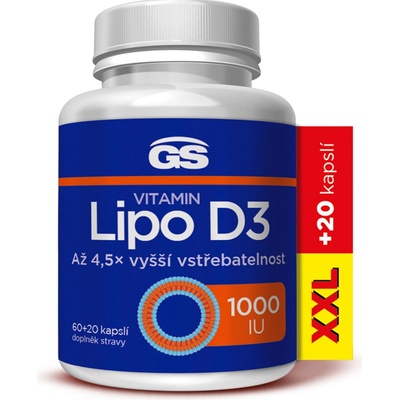 GS Vitamín Lipo D3 1000 IU 60 + 20 kapsúl