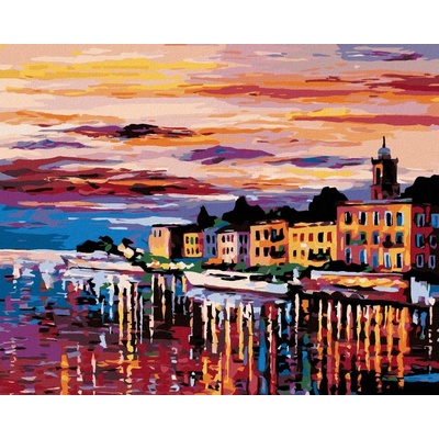 zuty Malování podle čísel Město u řeky 50 x 40 cm vypnuté plátno na rám