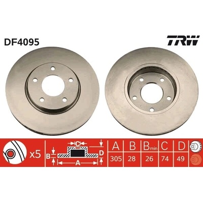 Brzdový kotúč TRW DF4095