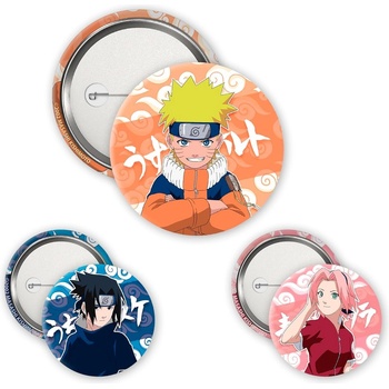 Abysse Corp Комплект значки ABYstyle Animation: Naruto - Naruto, Sasuke, Sakura (ABYACC575)