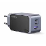 UGREEN Мрежово зарядно UGREEN X553 Nexode Air S, 65W, 3A, 1 x USB-A - 2 x USB-C, Сиво (X553)