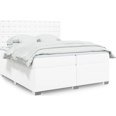 vidaXL 11461.3290737 Boxspring postel s matrací bílá umělá kůže