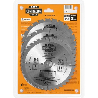 CMT Orange Tools sada Contractor D190x2,2 d30 Z24+Z40 HW 3ks