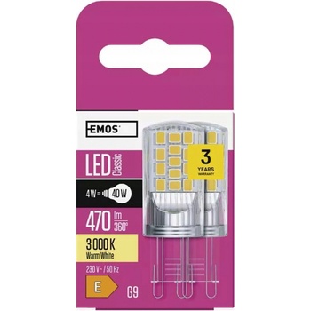 Emos lED žárovka Classic JC 4W G9 teplá bílá