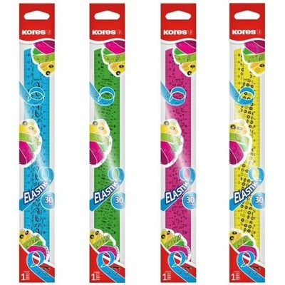 Kores 42160 Elastik 30cm ohebné pravítko mix 4 barev