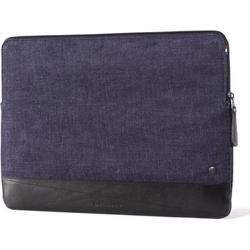 Decoded Качествен (естествен кожа + японски деним) калъф за MacBook Pro 16, Pro 15 и лаптопи до 16 инча - Decoded Denim Slim Sleeve (тъмносин) (DA4SS15BKDM-P)