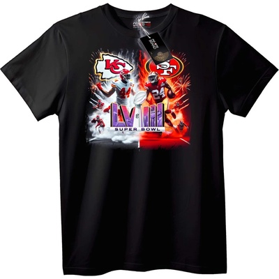 NOONEBRAND Тениска Super Bowl LVIII Chiefs 49ers - 6XL, Black