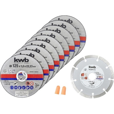 Kwb 712032 sada rezných kotúčov 125 mm 10 ks