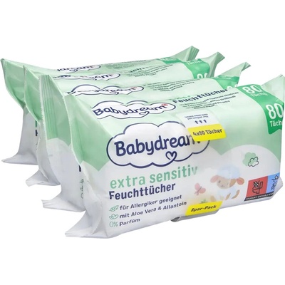 Babydream Vlhčené ubrousky extra sensitive 320 ks – Zboží Dáma
