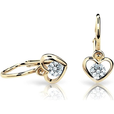 Cutie Jewellery detské náušnice zo žltého zlata C1943-10-X-1 biela