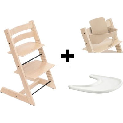 STOKKE Set Tripp Trapp + dětský set2 + pultík Natural