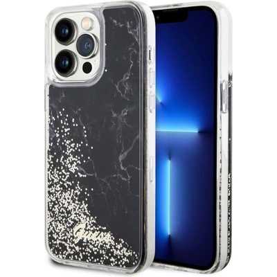 GUESS Кейс Guess GUHCP14XLCSGSGK за iPhone 14 Pro Max 6.7", черен / черен, твърд, Liquid Glitter Marble (GUE002800-0)