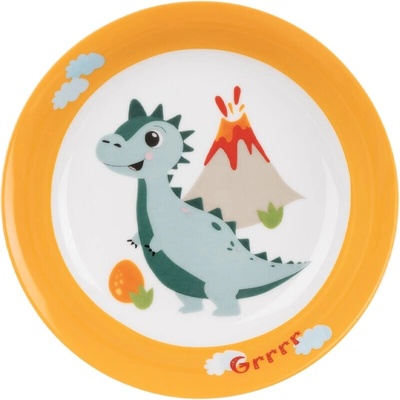 Detský hlboký porcelánový tanier s motívom DINO 19 cm