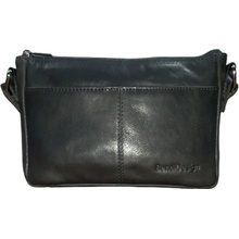 SENDI DESIGN dámská kožená crossbody kabelka Černá