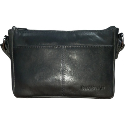 SENDI DESIGN dámská kožená crossbody kabelka Černá