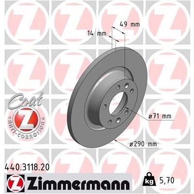 Brzdový kotúč ZIMMERMANN COAT Z 440.3118.20