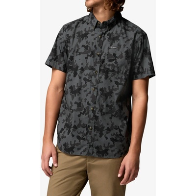 Columbia Rapid Rivers turistická košel'a s potiskem krátký rukáv charcoal/midrange camo