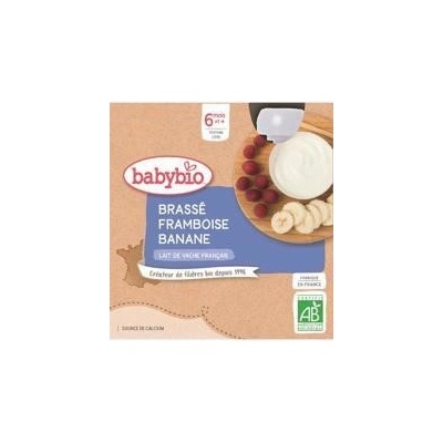 Babybio Mliečny dezert malina banán 4 x 85 g