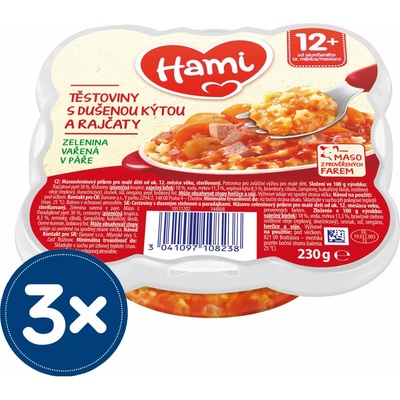 Hami talířek Těstoviny s dušenou kýtou a rajčaty 230 g – Zboží Mobilmania